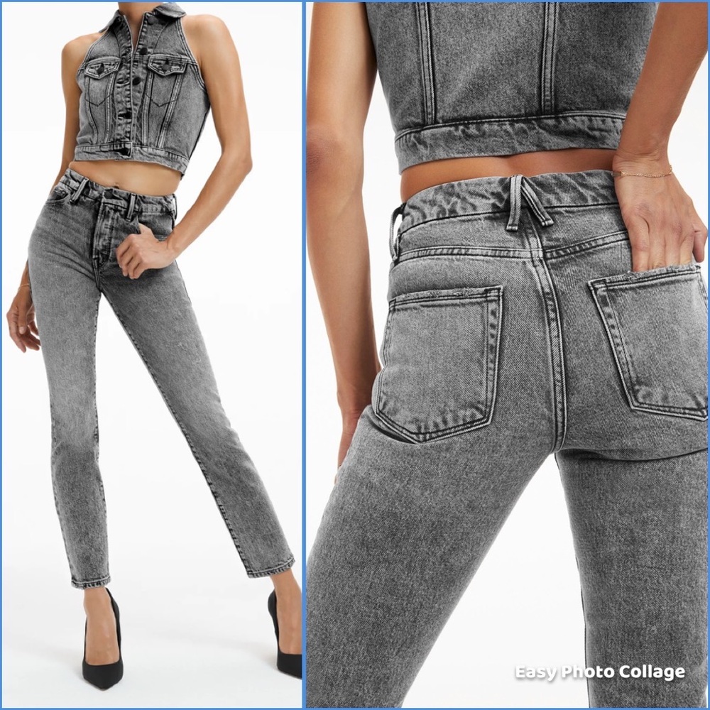 NWT’s Good American Good Classic black wash jeans